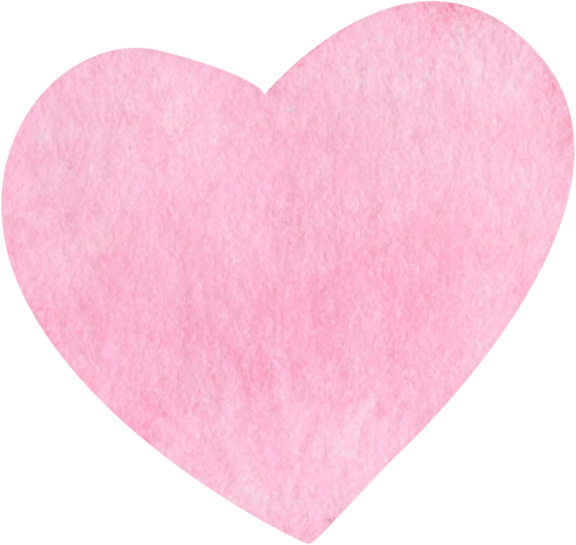 Hand drawn watercolor pink heart